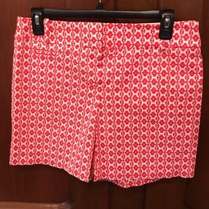 LOFT Coral/White Patterned Riviera Shorts Size 0